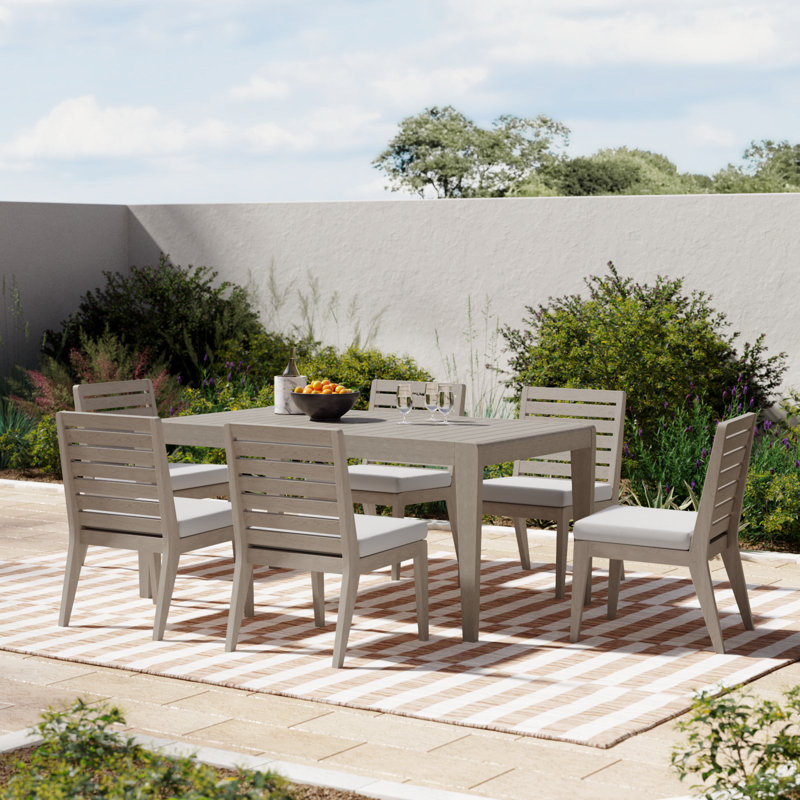 Ojai 66'' Rectangular 6 - Person Outdoor Dining Set with Armless Dining Chairs
