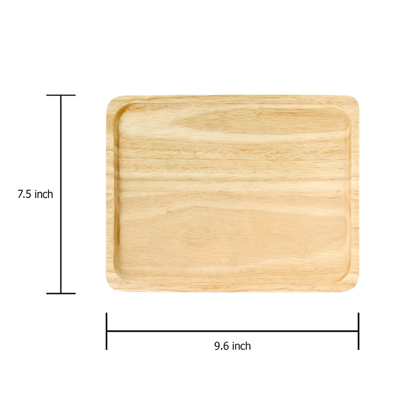 Assiette à collation rectangulaire en bois brun