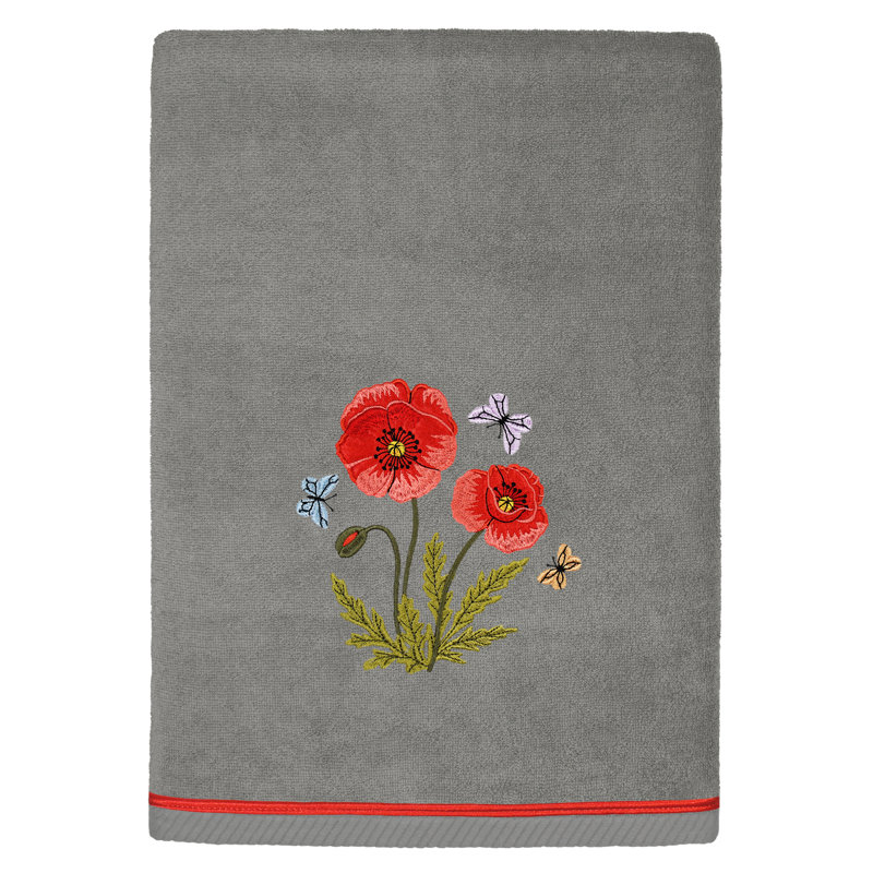 Ensemble de 2 serviettes de bain en coton turc, Gris anthracite