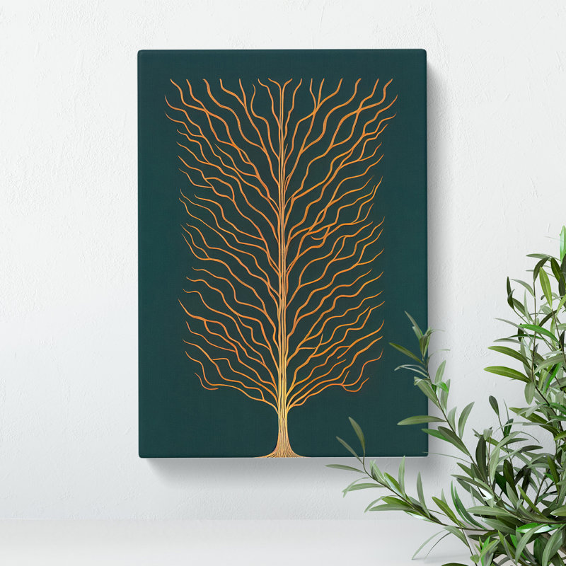 Art Nouveau Tree No.4 - Wrapped Canvas, 60cm H x 40cm W x 3cm D