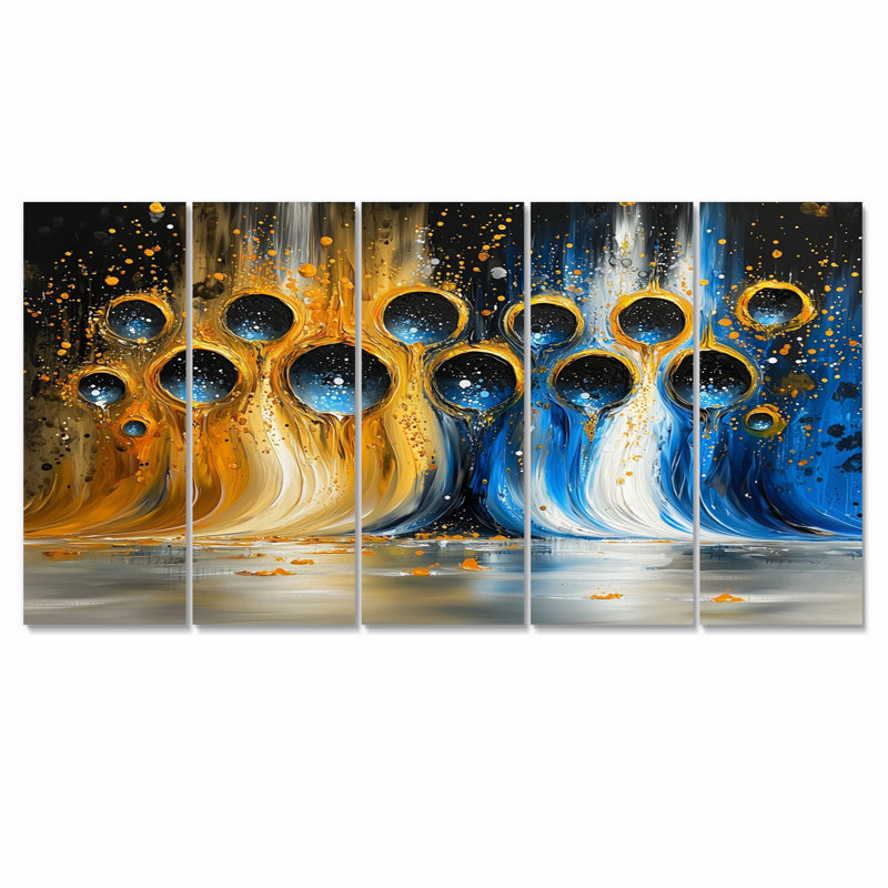 Jeu optique - Op Art mural - Play Art - ensemble de décoration murale moderne, H 32 po x l 80 po
