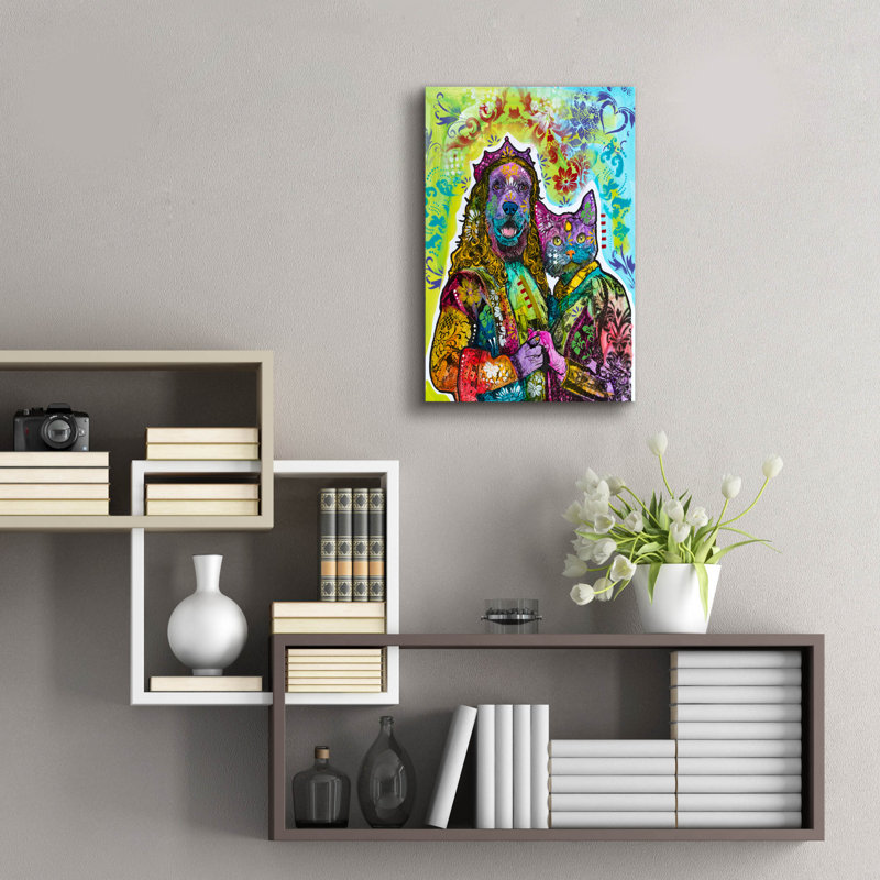 «Royal Couple» par Dean Russo, art mural en verre acrylique, H 24 po x l 16 po