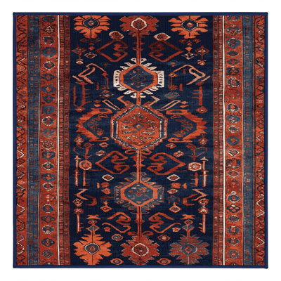Machine Washable Turkish Purple Area Rug
