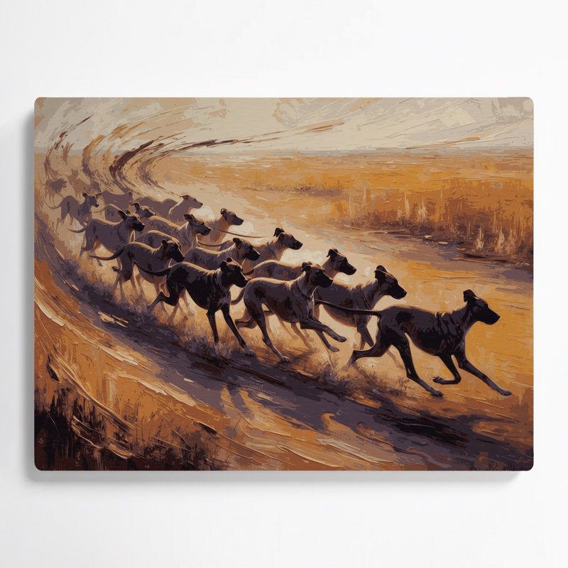 Chiens Azawagh, art mural en métal brun, H 11 po x l 14 po