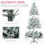 Arbre de Noël de 6 pi avec des feuilles et une base en acier robuste, 607 branches en plastique stables et festives, option élégante