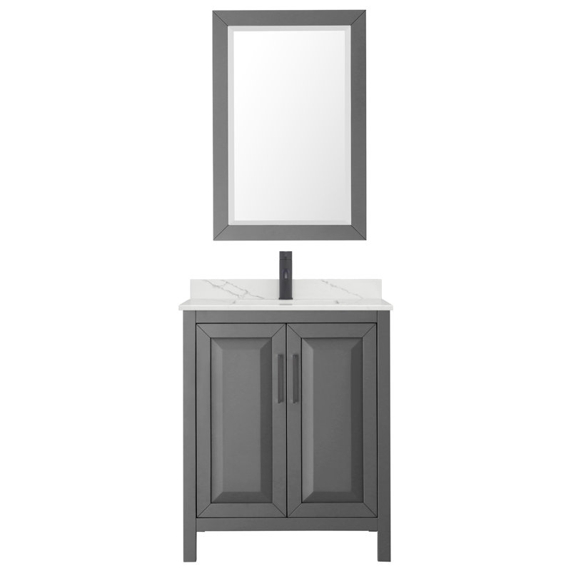 Daria 30'' W Single Vanity, Polished Chrome, Brown, Giotto Quartz