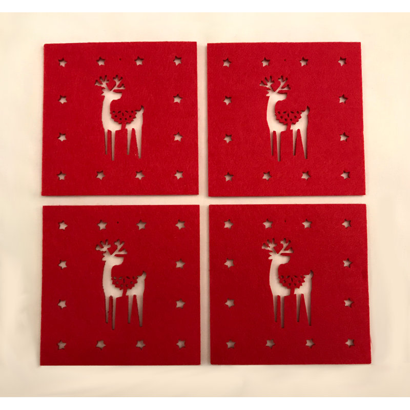Polyester Square 4 Piece Coaster Set