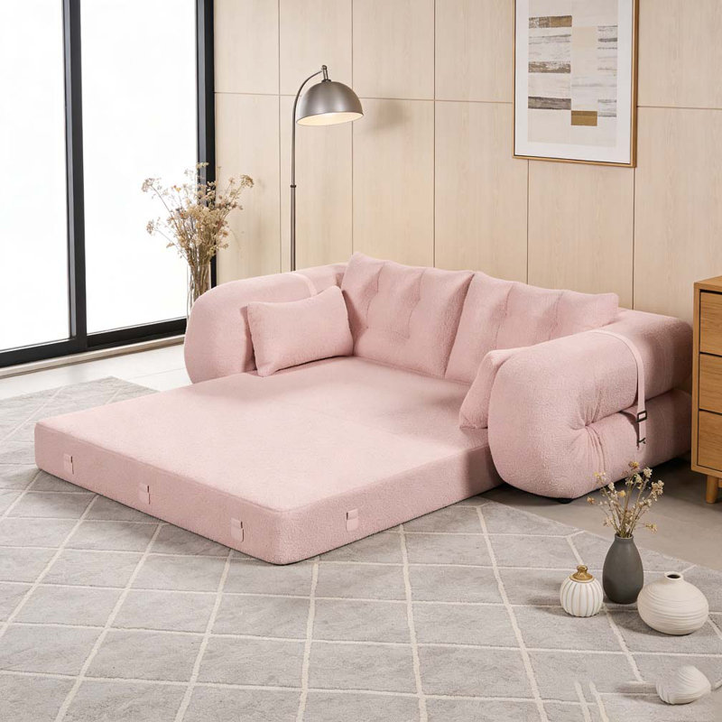 Canapé-lit pliable multifonctionnel 78,7 po, Rose