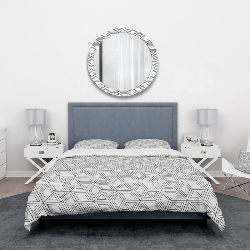 Ensemble de housse de couette géométrique, Housse simple + 1 taie décorative