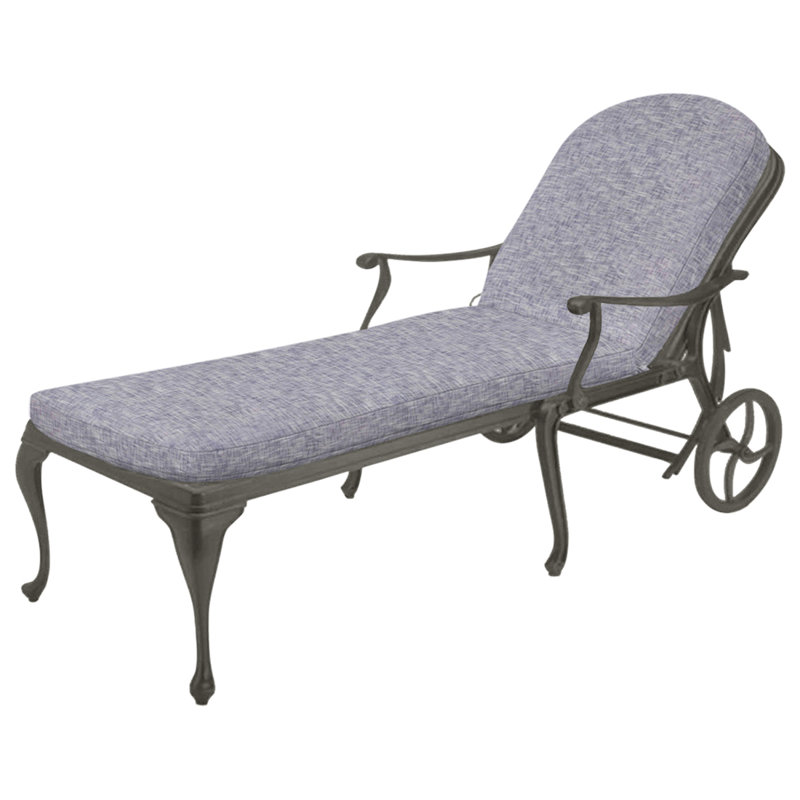 Provance Aluminum Chaise - Slate Gray, No Welt, Rollo Cream, Slate Gray