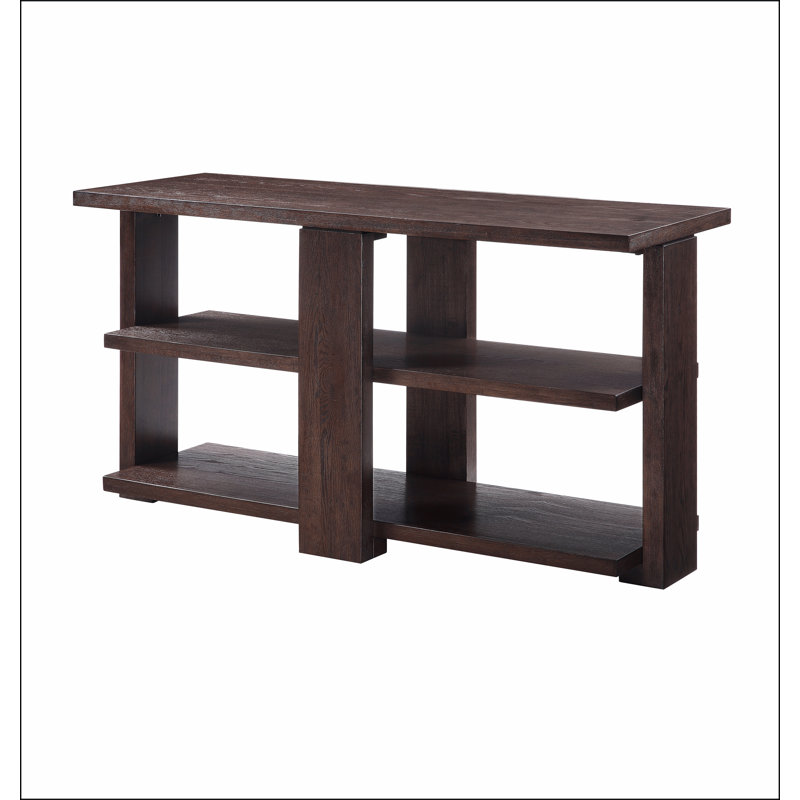 Walnut Sofa Table with 2-Shelf