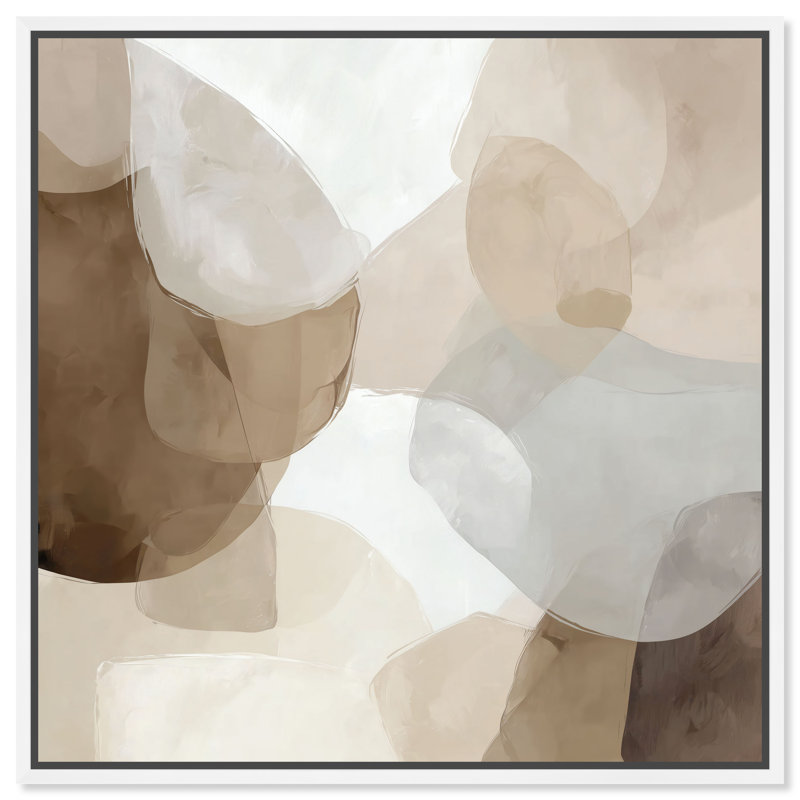 Toile imprimée encadrée Soft Overlap II, par Art Remedy, cadre blanc, 54 x 54, H 55 po x l 55 po, White Frame