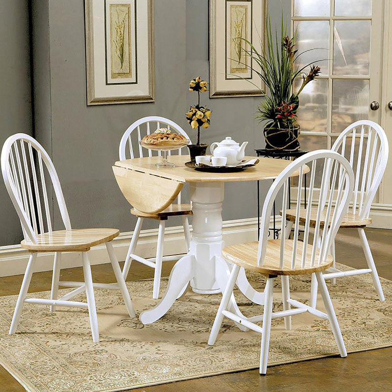 Table de salle à manger rustique à feuilles rustique en brun naturel - ajoute du charme à votre espace