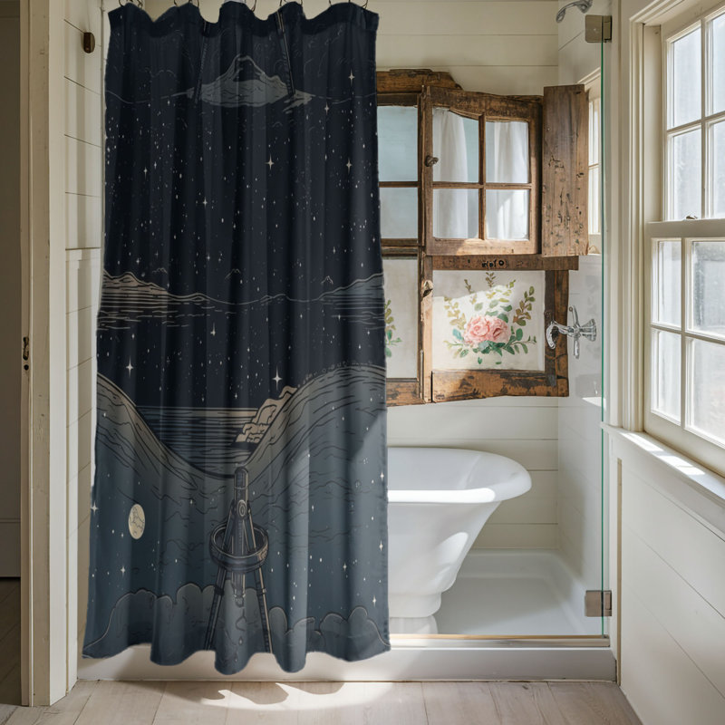 Sheely Abstract Shower Curtain, 74"H x 71"W
