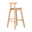 Tabouret de bar d'intérieur en bois d'hévéa Grove, finition naturelle, ensemble de 2