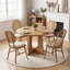 Table de salle à manger moderne 47 po avec piédestal à grain de bois architectural-254894437