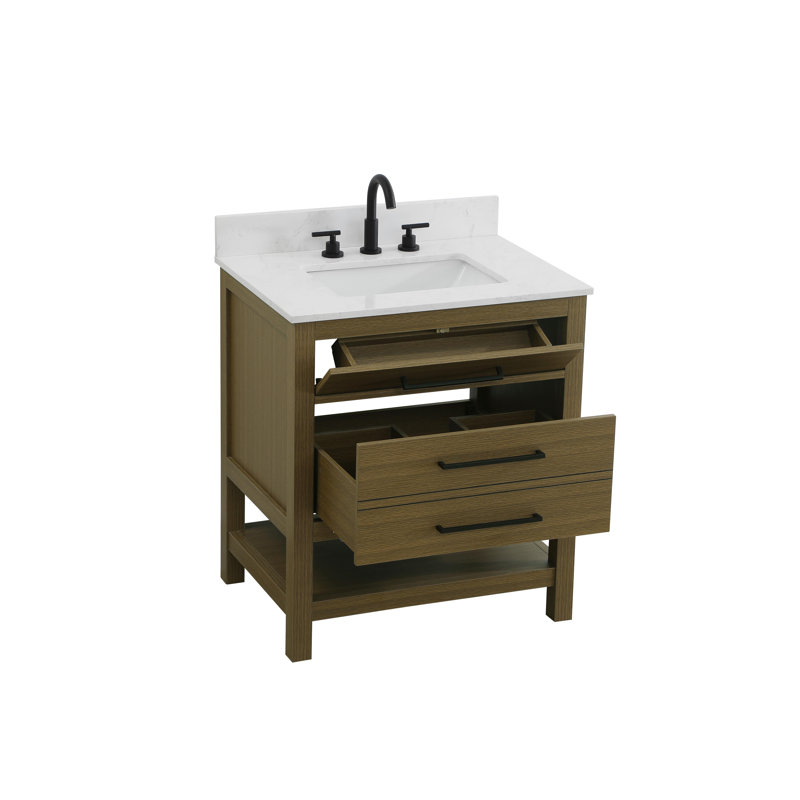 Meuble-lavabo simple 30 po_Moderne_VF60530-BS, Brun châtaigne