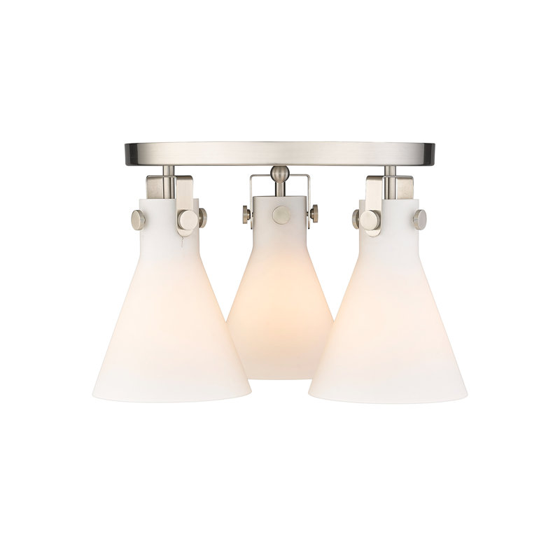 Plafonnier encastré 3 lumières Skokie, Blanc mat, Nickel satiné