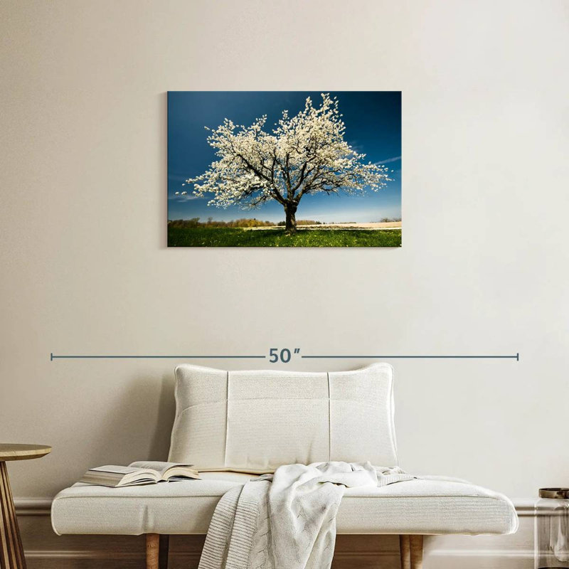 Harnek White Cherry Blossom, 20" H x 30" W