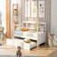 Lit de jour simple en bois avec lit gigogne simple, blanc-726252577