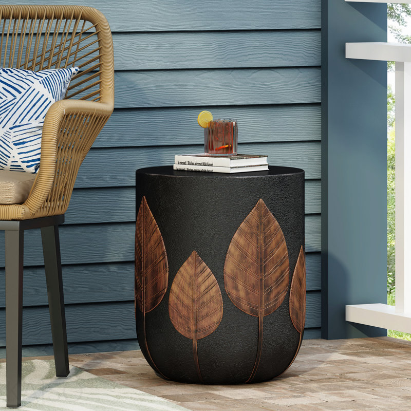 Outdoor LightWeight Concrete Side Table,Copper
