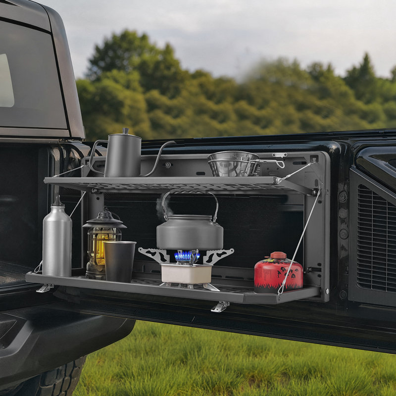 Table de hayon, pour Jeep Wrangler JK 2007-2024, 100 lb, panneau rabattable à double couche Molle en acier au carbone, support de rangement pour porte-bagages