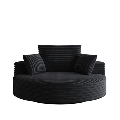 Stylish Corduroy Swivel Seat