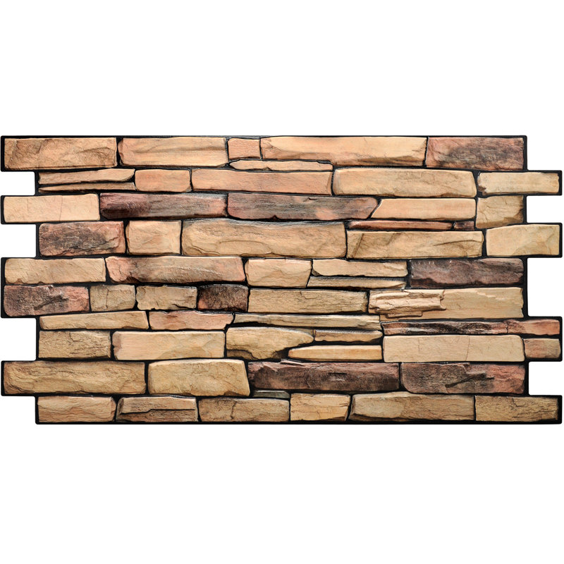 20" x 39" 3D Wall Panel (5-Pack), Yellow Brown
