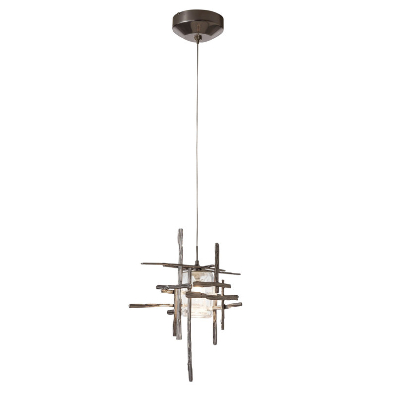 Tura 1 - Light Single Mini Pendant, Bronze, Seeded Clear