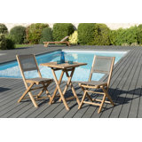 Woehler 2 - Person Teak Wood Patio Dining Set with Square Table