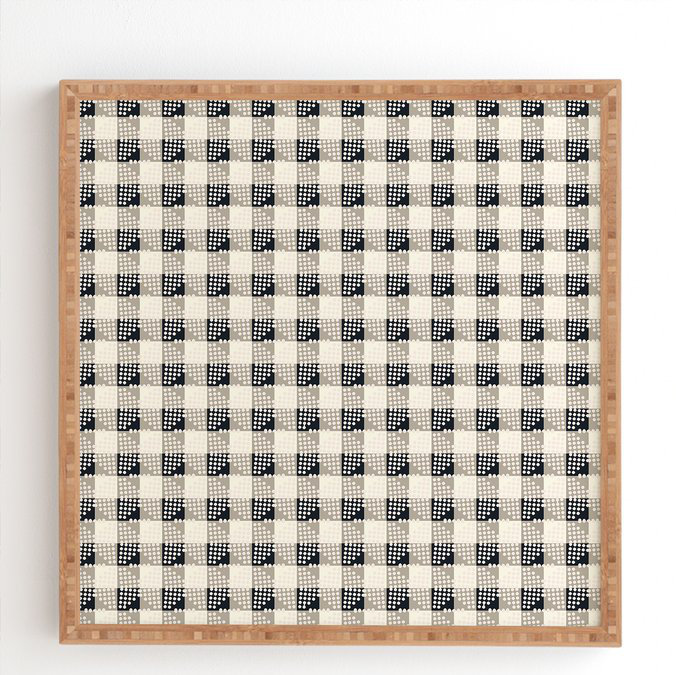 « horloge of pattern séville vichy », impression, H 20 po x l 20 po, Cadre satiné