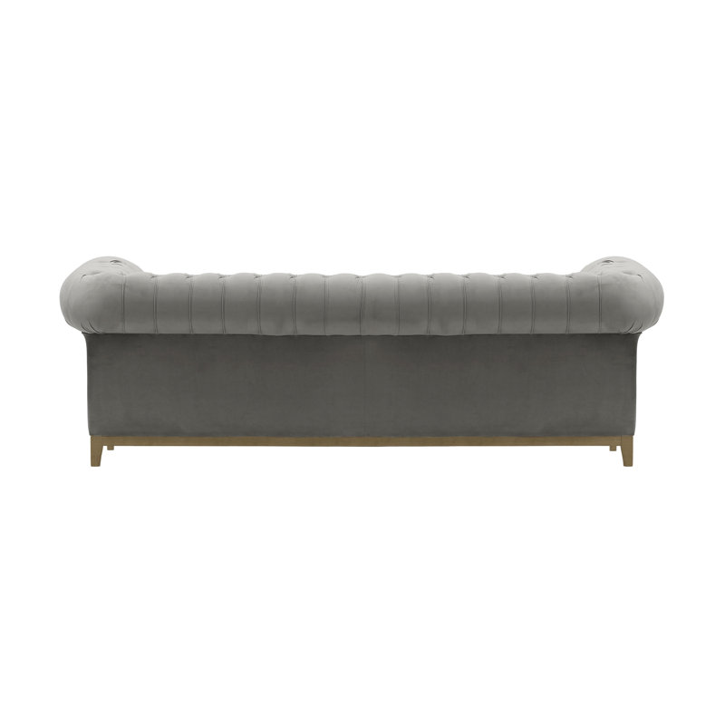 Fryar Velvet Sofa, Silver, Olive Green, 3