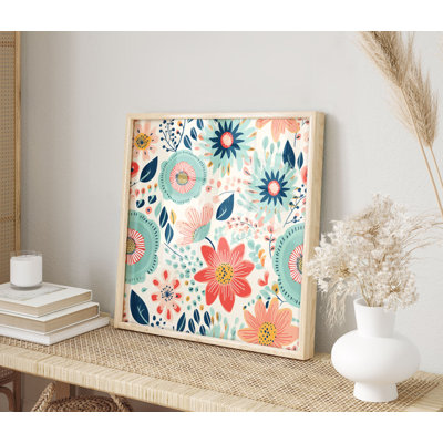 Floral scandinave sauvage, motif floral III, reproduction d'art non encadrée