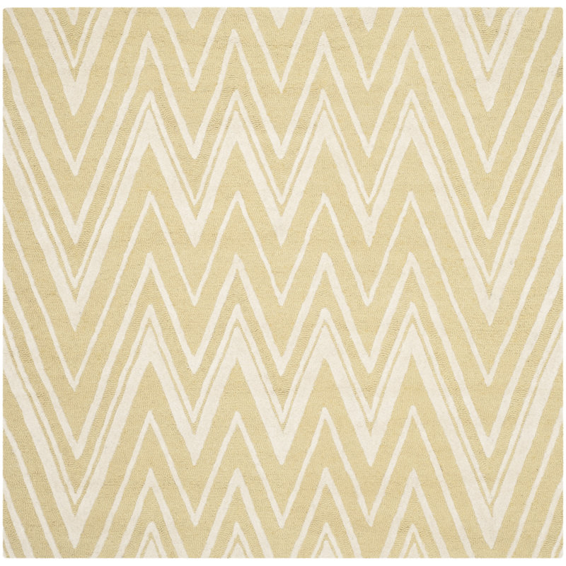 Sanyla Hand Tufted Wool Chevron Rug, Square 6'