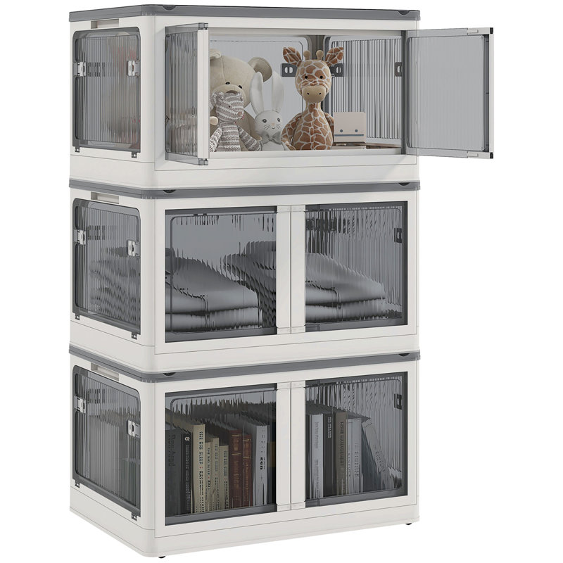 Bacs de rangement empilables avec couvercles HOMcom 32 Gal