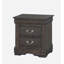 Table de chevet 2 tiroirs gris foncé
