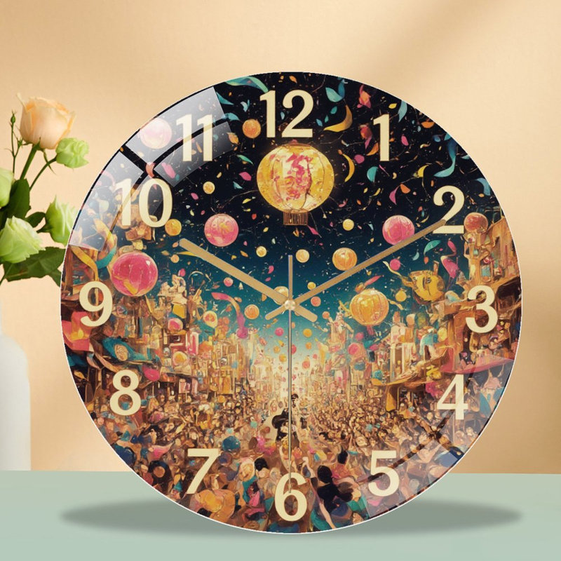 Horloge murale en verre 12 po