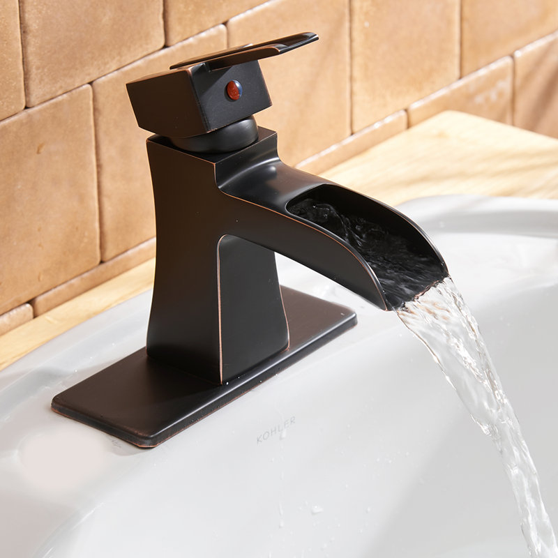 Single-Hole Single-handle Bathroom Faucet with Drain Assembly, Oil Rubbed Bronze