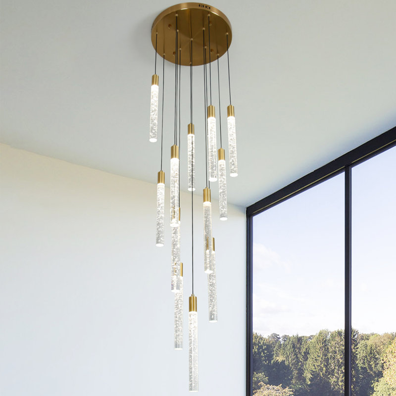 Luminaire suspendu en cristal Eliandra, Laiton, 12 Lights