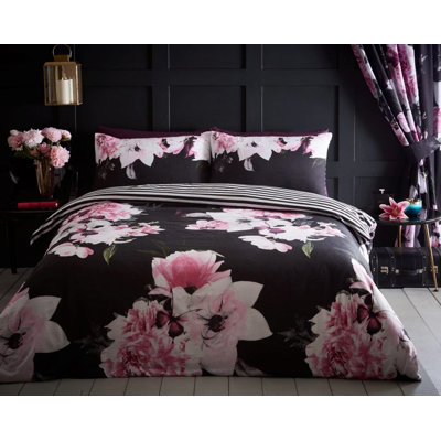 GC Printed Floral Duvet Cover Set with Pillowcases Included
