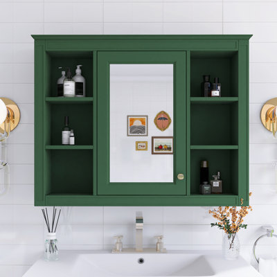 35" Rectangular Medicine Cabinet With Mirror And Adjustable Shelf