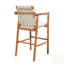 Ensemble de bar extérieur 6 pièces avec table et tabourets en bois d'acacia, coussins pour patio, cour arrière, piscine, balcon
