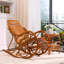 Chaise berçante décontractée en rotin naturel tissé-106811608