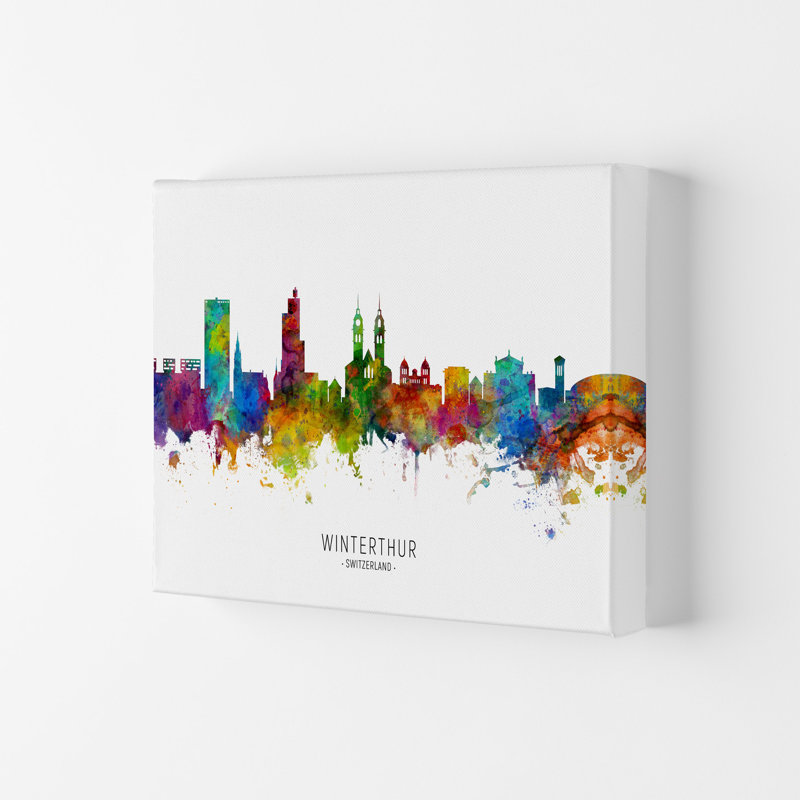 Winterthur Switzerland Skyline by Michael Tompsett - Print, Wrapped Canvas, 59.4cm H x 84cm W x 4cm D