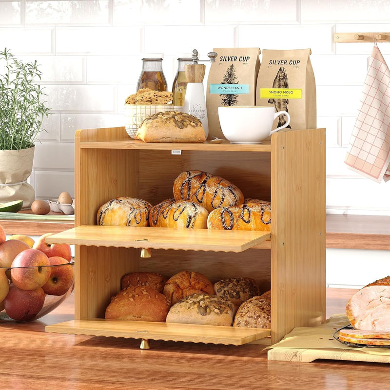 Boîte à pain rustique pour le comptoir en bambou