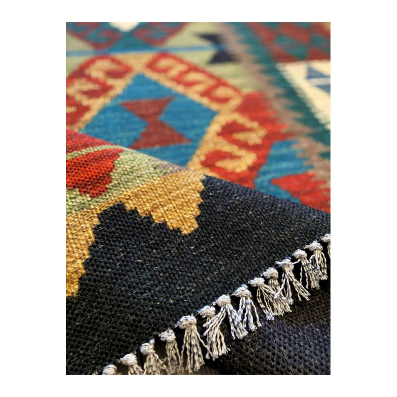 Tapis en coton multicolore, Rectangle 2 pi 8 po x 5 pi