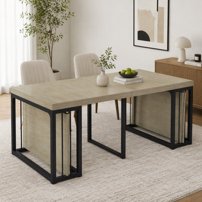 Table de salle à manger extensible de 23,62 po à 118 po de longueur et extensible