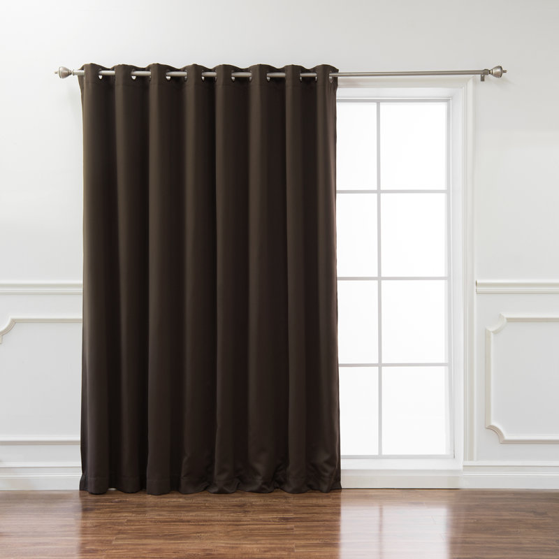 Scarsdale Solid Blackout Thermal Grommet Single Curtain Panel, Chocolate, 80" W x 108" L