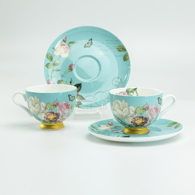 Ensemble de 2 tasses à espresso en porcelaine bleue Blue Garden
