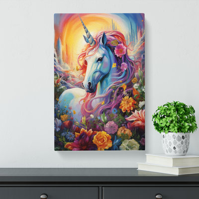 Unicorn Colour Field Art - Wrapped Canvas